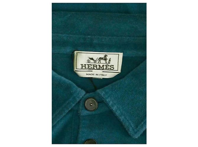 Polo Hermès bleu en coton - vue 5