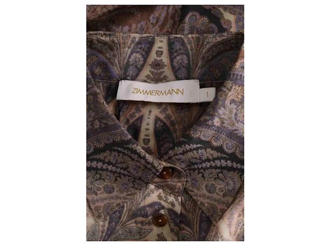 Blusa de seda marrón Zimmermann Castaño - vista 5