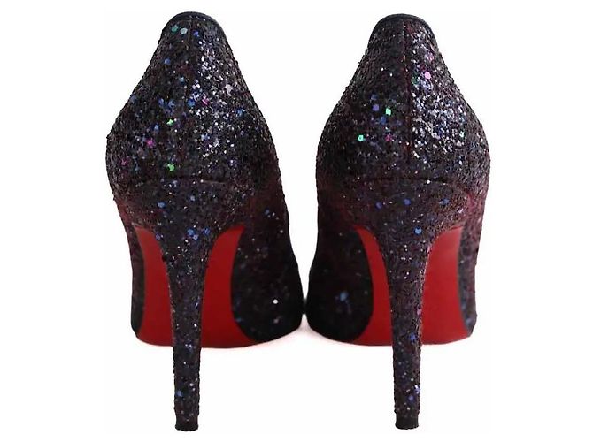 Escarpins Christian Louboutin violets à paillettes - vue 2