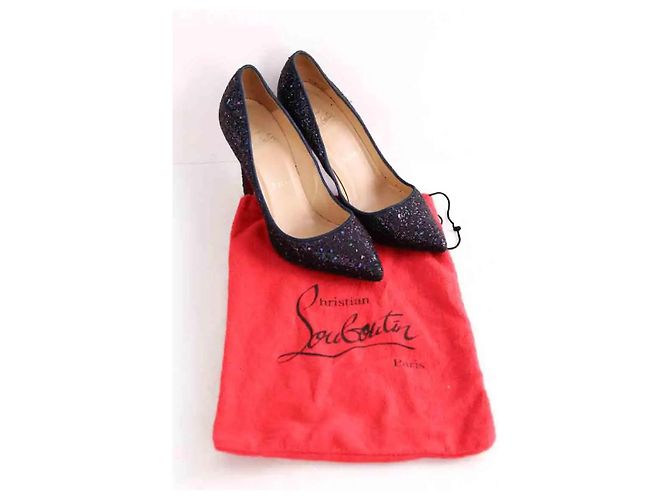 Escarpins Christian Louboutin violets à paillettes - vue 6