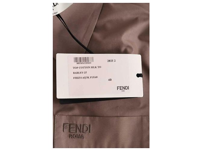 Camisa Fendi de algodão castanha Marrom - vista 6