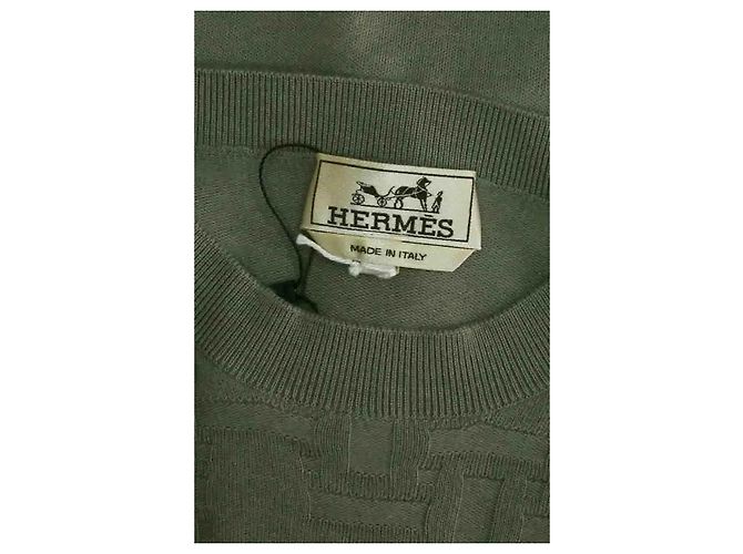 Jersey Hermès de cashmere caqui M - vista 4