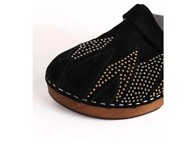 Autre Marque Clogs Slides schwarz mit Nieten-Details - Ansicht 4