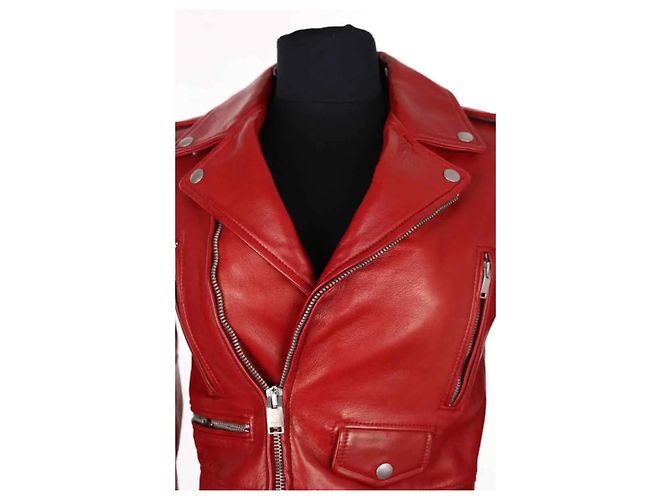 Autre Marque Saint Laurent Red Leather Jacket - view 2