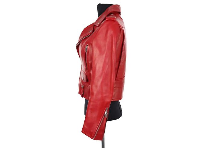 Autre Marque Saint Laurent Red Leather Jacket - view 3