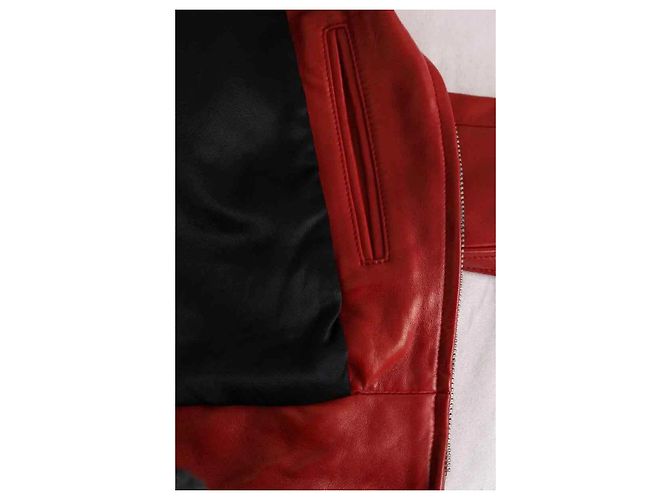 Autre Marque Saint Laurent Red Leather Jacket - view 6