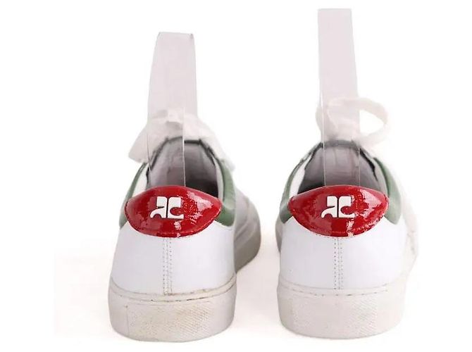 Courreges Baskets Courrèges en cuir blanc - vue 2