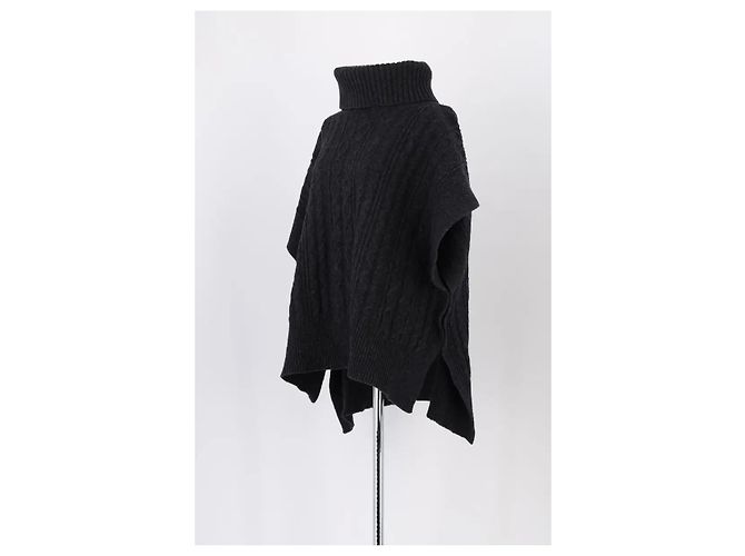 Poncho Chloé de lana negro - vista 2