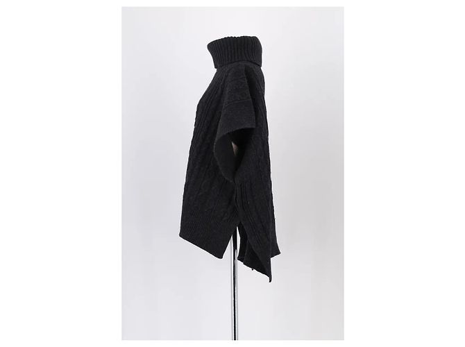 Poncho Chloé de lana negro - vista 3