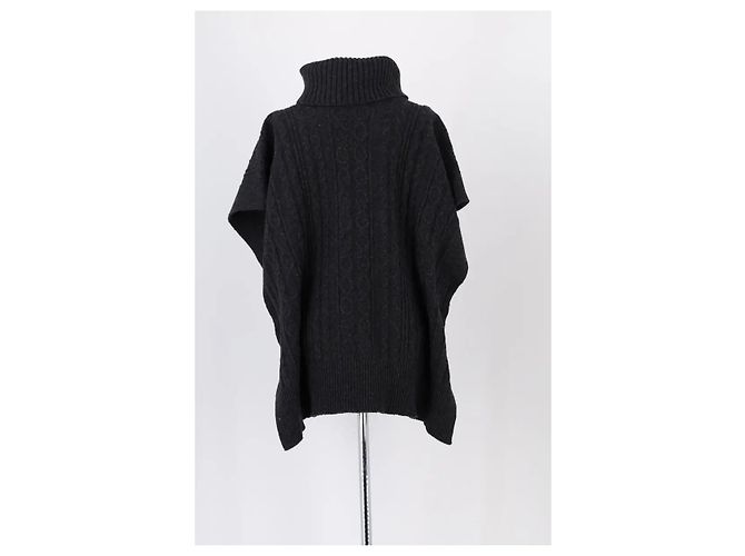 Poncho Chloé de lana negro - vista 4