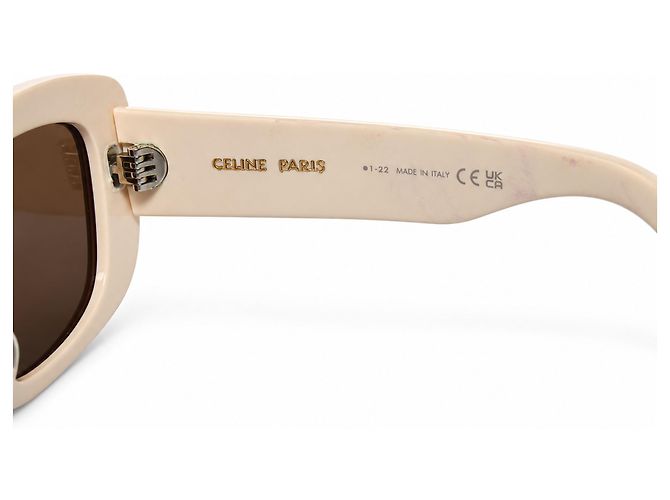 Céline Celine, Beige triomphe sunglasses in ivory - view 7