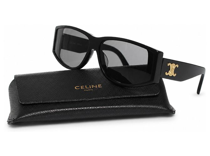 Céline Celine, Triomphe CL40227U sunglasses in black Golden - view 3