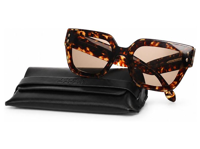 Isabel Marant, óculos de sol oversized castanhos Marrom - vista 3