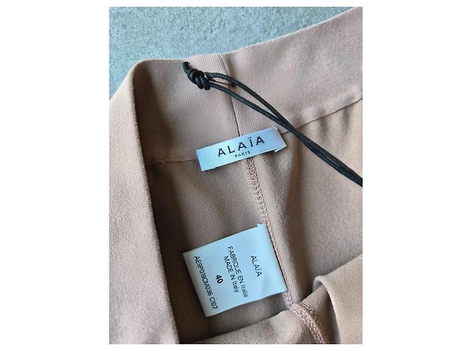 Calções Alaïa em viscose stretch nude Azul marinho - vista 4