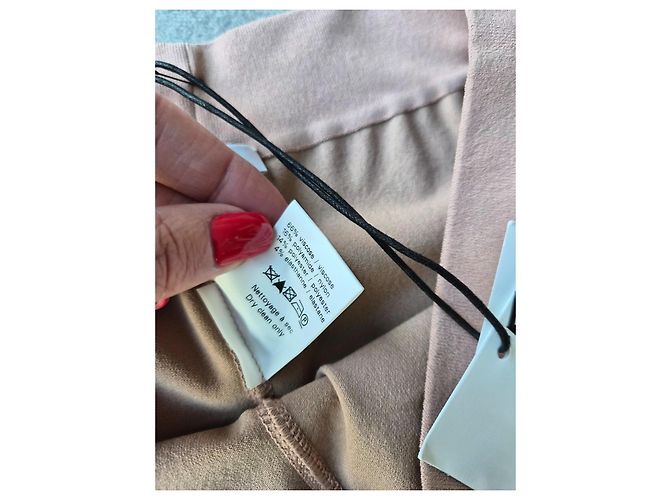 Calções Alaïa em viscose stretch nude Azul marinho - vista 5