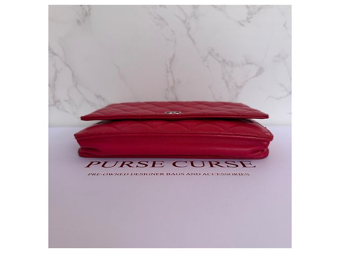 Chanel Wallet on Chain (WOC) Pelle d'Agnello Rossa Rosso - vista 6