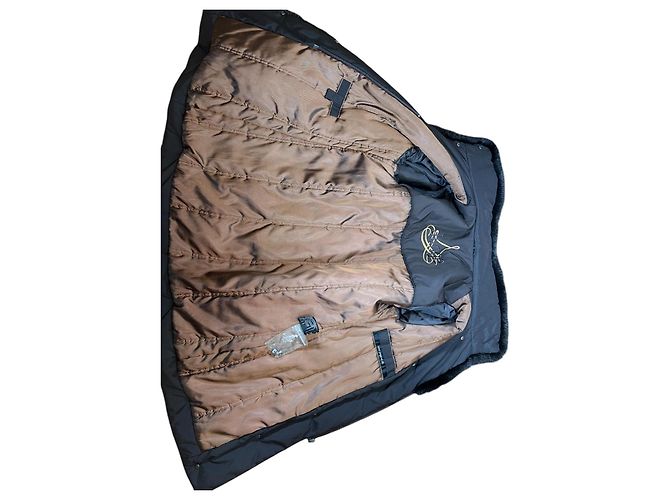 Loro Piana Abrigo Acolchado Marrón con Ribete de Visón Castaño - vista 6