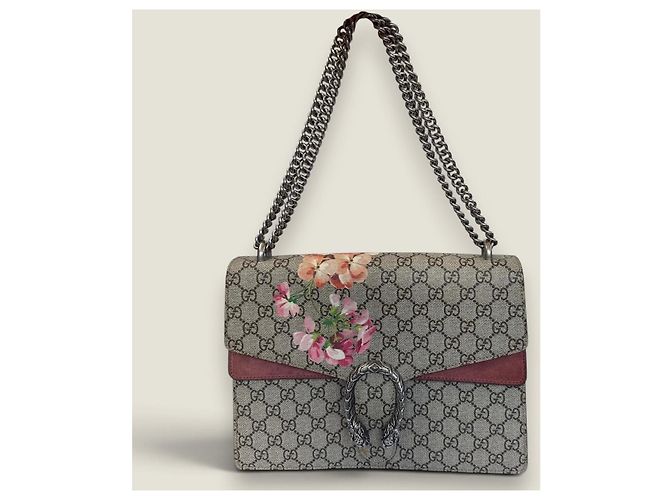 Borsa a tracolla Gucci Dionysus GG Supreme Blooms Marrone Rosa Beige - vista 2