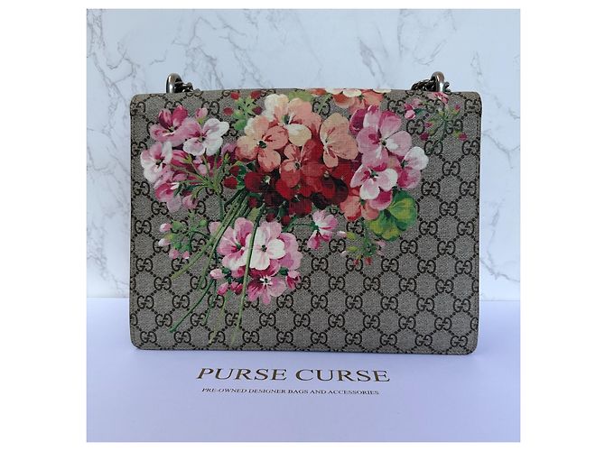 Borsa a tracolla Gucci Dionysus GG Supreme Blooms Marrone Rosa Beige - vista 4