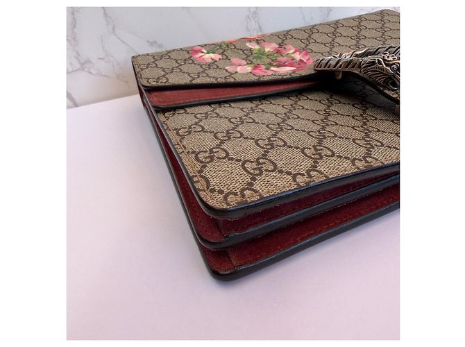 Borsa a tracolla Gucci Dionysus GG Supreme Blooms Marrone Rosa Beige - vista 5