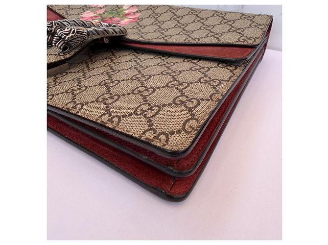 Borsa a tracolla Gucci Dionysus GG Supreme Blooms Marrone Rosa Beige - vista 6