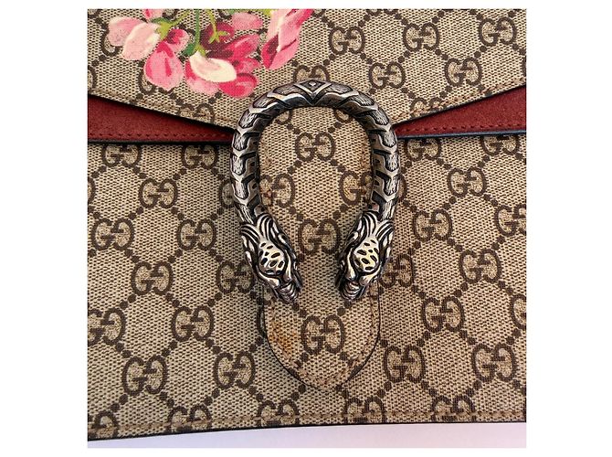 Borsa a tracolla Gucci Dionysus GG Supreme Blooms Marrone Rosa Beige - vista 7