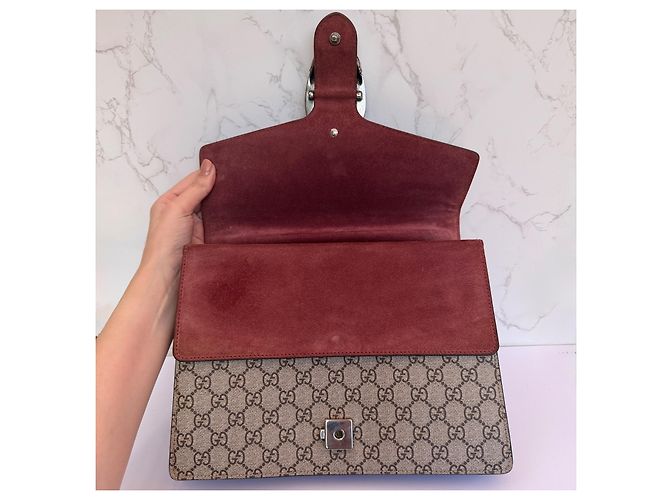 Borsa a tracolla Gucci Dionysus GG Supreme Blooms Marrone Rosa Beige - vista 8