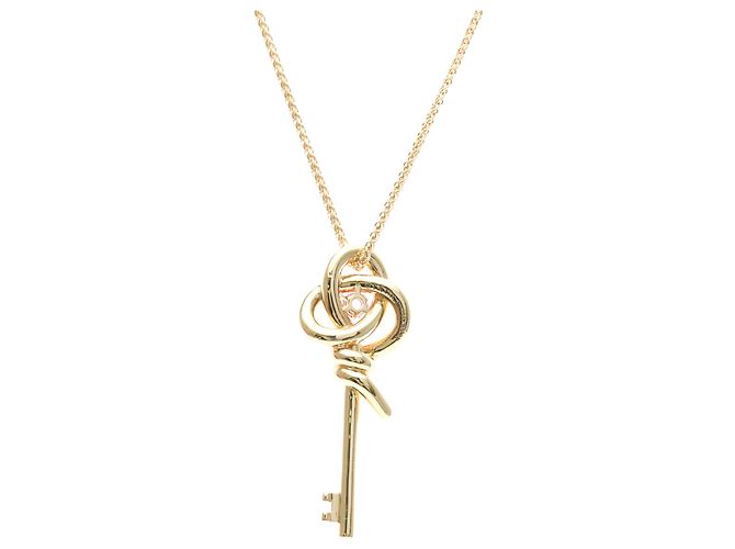Autre Marque Collar Llave Tiffany Knot en oro rosa con zafiro Dorado - vista 2
