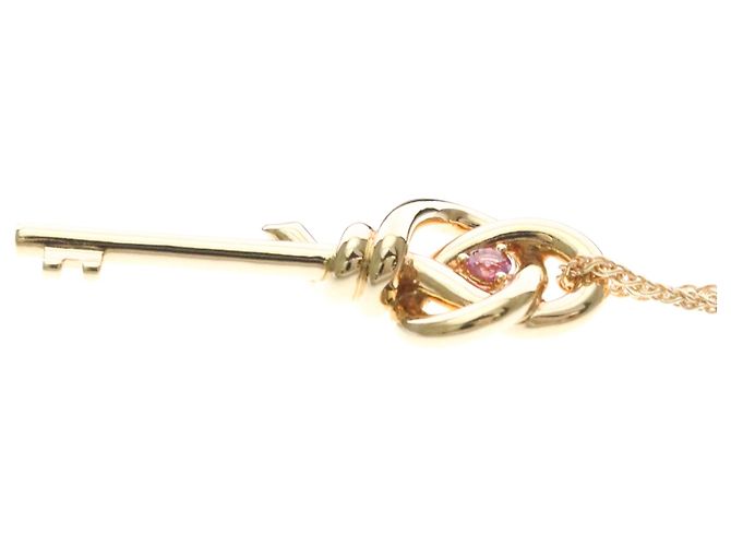 Autre Marque Collar Llave Tiffany Knot en oro rosa con zafiro Dorado - vista 3