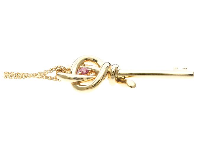 Autre Marque Collar Llave Tiffany Knot en oro rosa con zafiro Dorado - vista 5