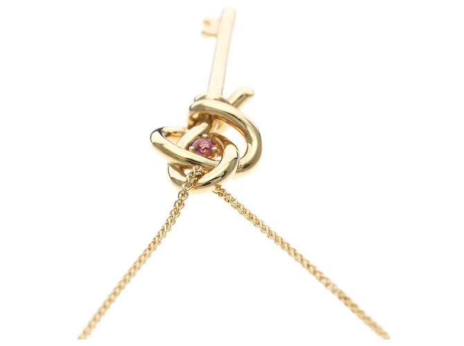 Autre Marque Collar Llave Tiffany Knot en oro rosa con zafiro Dorado - vista 6