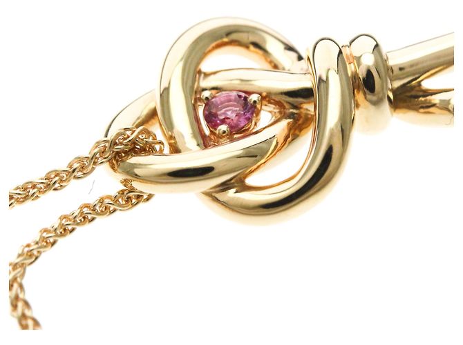 Autre Marque Collar Llave Tiffany Knot en oro rosa con zafiro Dorado - vista 7