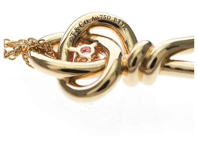 Autre Marque Collar Llave Tiffany Knot en oro rosa con zafiro Dorado - vista 8