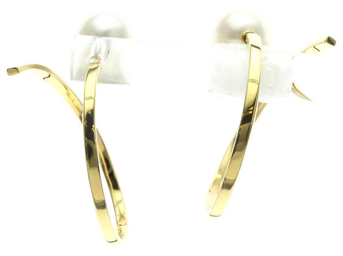 Pendientes de aro Tasaki Afine en oro amarillo de 18K con perla Dorado - vista 2