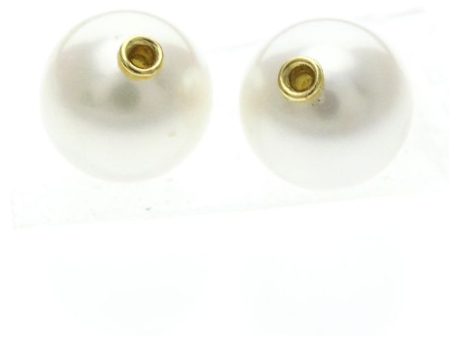 Pendientes de aro Tasaki Afine en oro amarillo de 18K con perla Dorado - vista 9