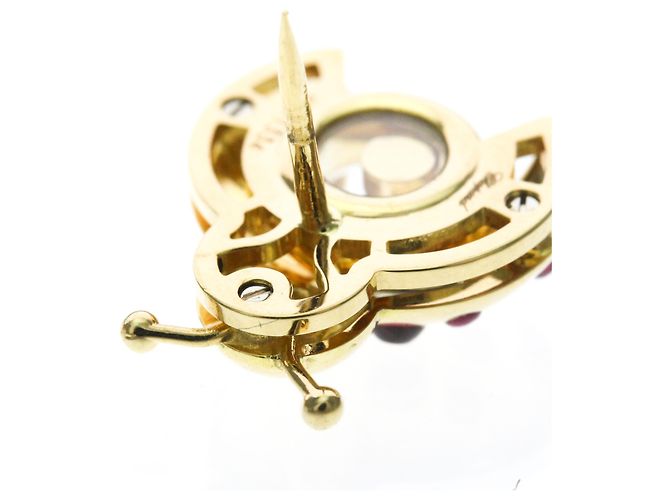 Broche Chopard Ladybug en or jaune avec accent rubis Doré - vue 12