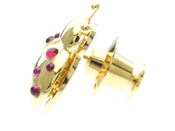 Broche Chopard Ladybug en or jaune avec accent rubis Doré - vue 3