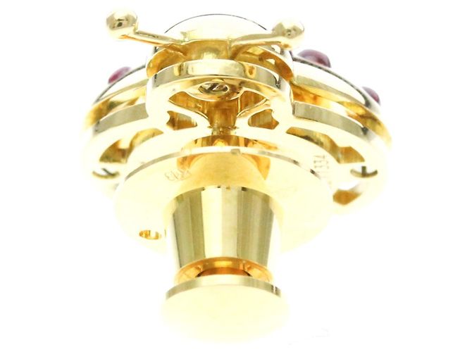 Broche Chopard Ladybug en or jaune avec accent rubis Doré - vue 4
