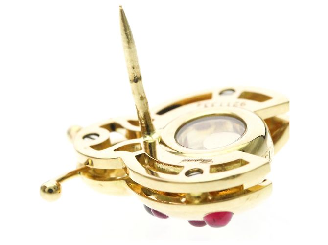 Broche Chopard Ladybug en or jaune avec accent rubis Doré - vue 8