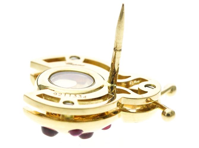 Broche Chopard Ladybug en or jaune avec accent rubis Doré - vue 9