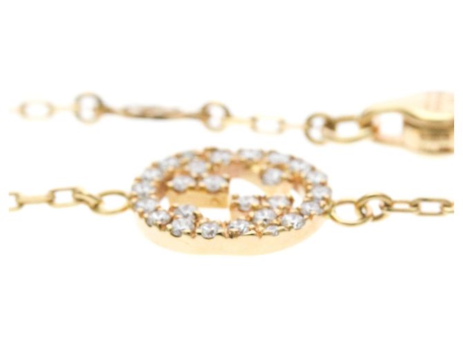 Bracciale con charm Interlocking Gucci in oro giallo 18K D'oro - vista 3