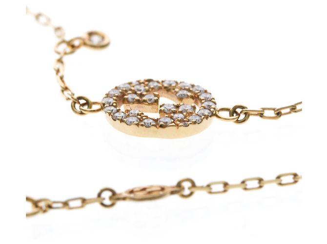 Bracciale con charm Interlocking Gucci in oro giallo 18K D'oro - vista 5