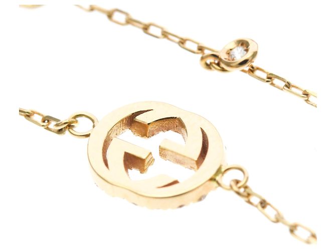 Bracciale con charm Interlocking Gucci in oro giallo 18K D'oro - vista 7