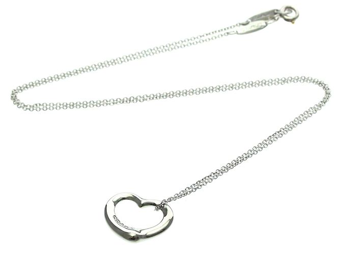 Autre Marque Tiffany Open Heart Halskette mit Diamanten Silber - Ansicht 15