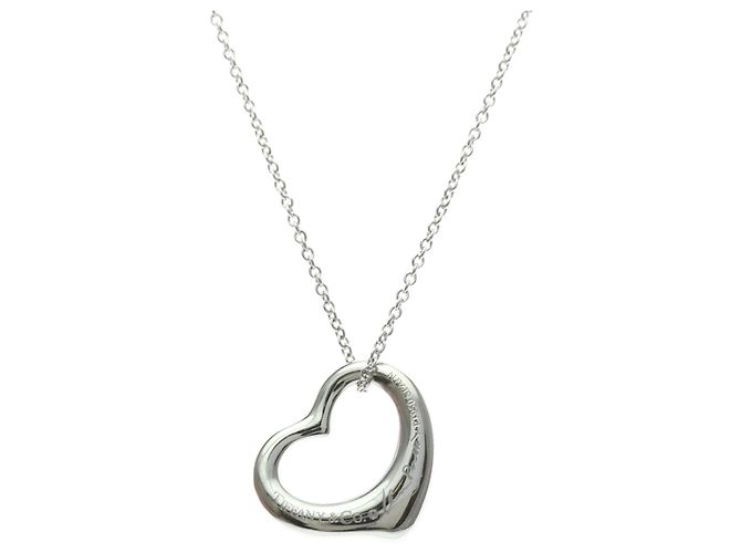 Autre Marque Tiffany Open Heart Halskette mit Diamanten Silber - Ansicht 2