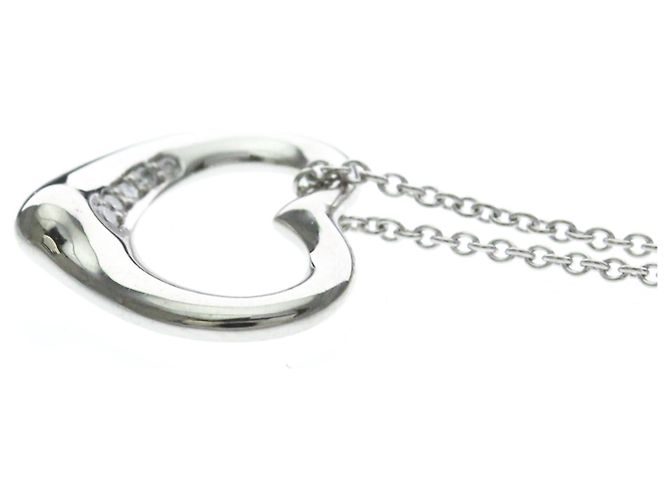 Autre Marque Tiffany Open Heart Halskette mit Diamanten Silber - Ansicht 3