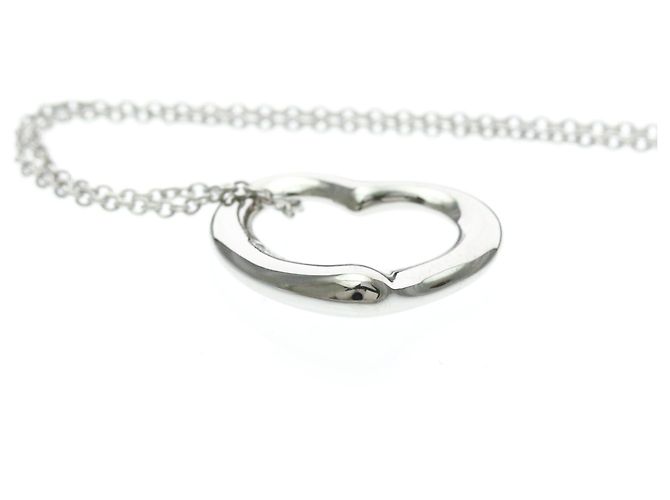 Autre Marque Tiffany Open Heart Halskette mit Diamanten Silber - Ansicht 4