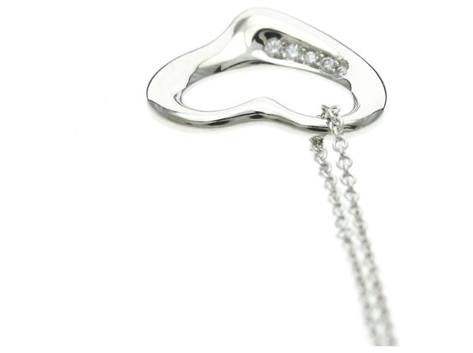 Autre Marque Tiffany Open Heart Halskette mit Diamanten Silber - Ansicht 6
