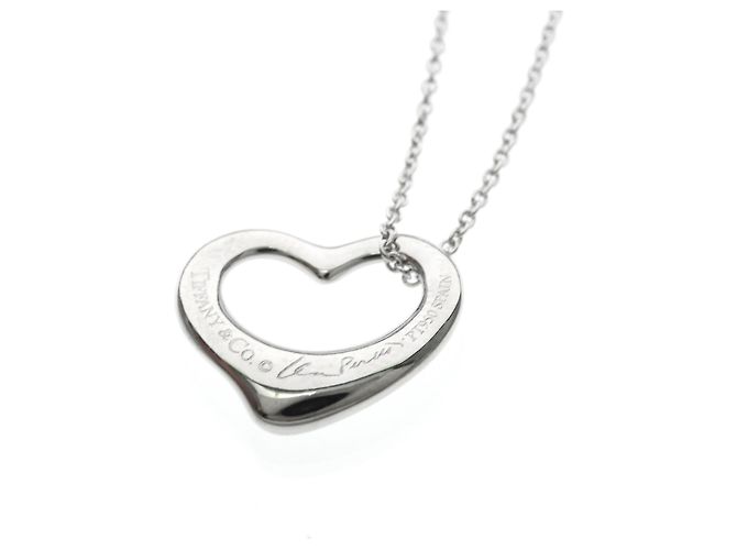 Autre Marque Tiffany Open Heart Halskette mit Diamanten Silber - Ansicht 8