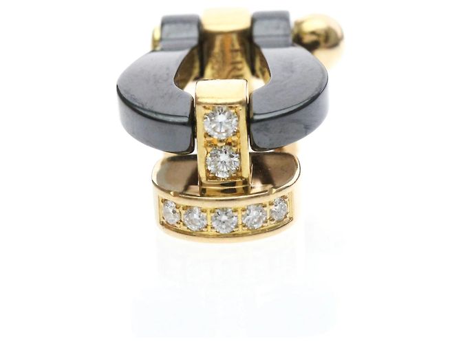 Pulsera Fred Force 10 Long Sleeve Half Diamond Negro Dorado - vista 12